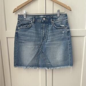 Loft Frayed Denim Skirt size S blue NWOT